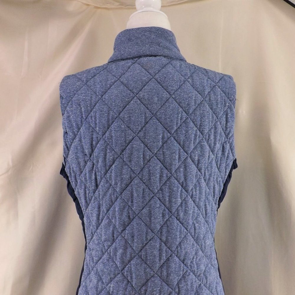 ZELOS NEW Blue Quilted Stretch Semi-Fitted w Pockets Zip Up Vest L - Picture 11 of 13